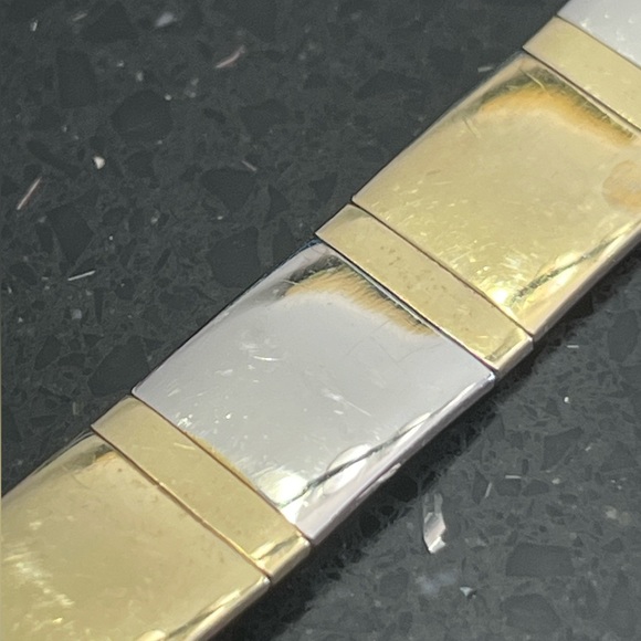 18k Gold sterling silver link shiny mirrored polished vintage bracelet QVC - Picture 5 of 6